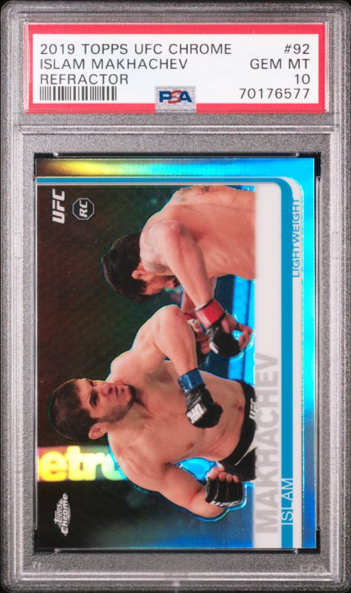 2019 Topps UFC Chrome Islam Makhachev Refractor #92 PSA 10