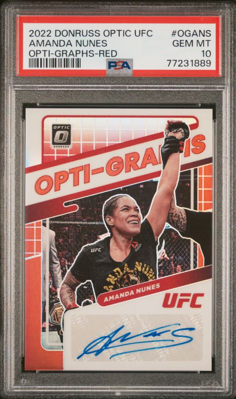 2022 Donruss Optic UFC Amanda Nunes Opti-Graphs-Red #OGANS PSA 10