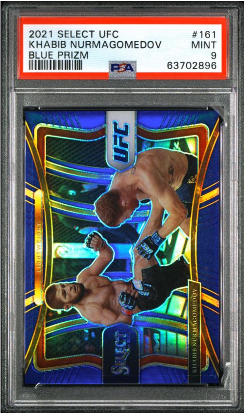 2021 Select UFC Khabib Nurmagomedov Blue Prizm #161 PSA 9