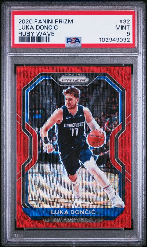 2020 Panini Prizm Luka Doncic Ruby Wave #32 PSA 9
