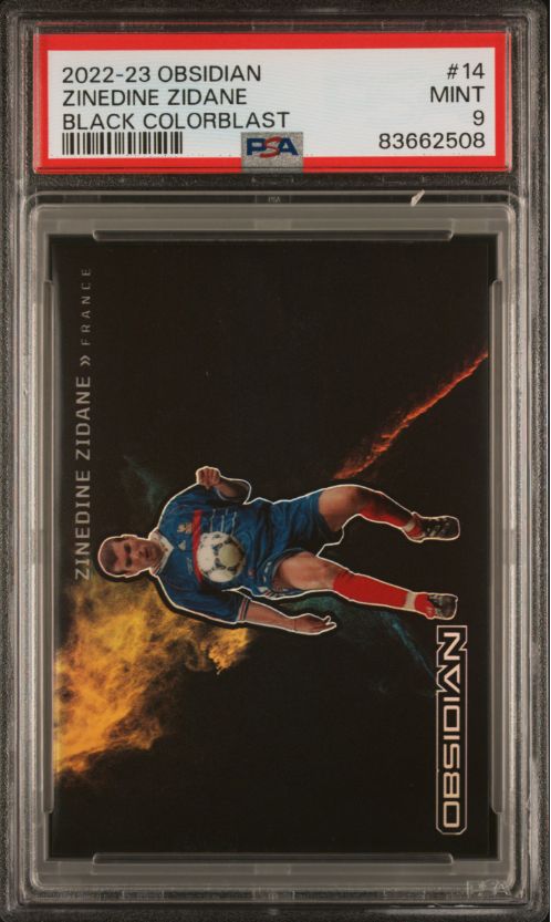 2022-23 Obsidian Zinedine Zidane Black Colorblast #14 PSA 9