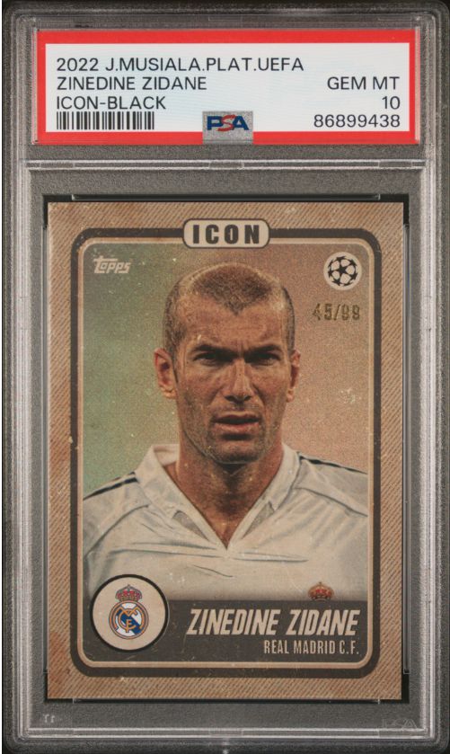 2022 J.Musaila Plat UEFA Zinedine Zidane Icon-Black PSA 10