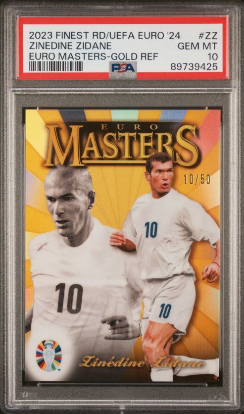 2023 Finest RD/UEFA Euro &#39;24 Zinedine Zidane Euro Masters - Gold Ref #ZZ PSA 10
