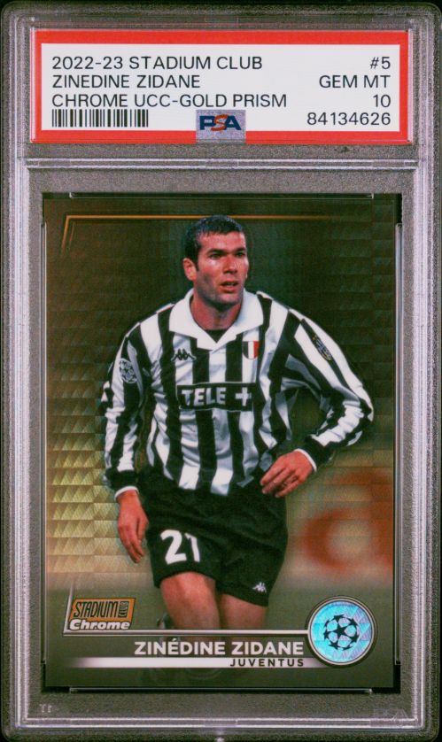2022-23 Stadium Club Zinedine Zidane Chrome UCC-Gold Prism #5 PSA 10