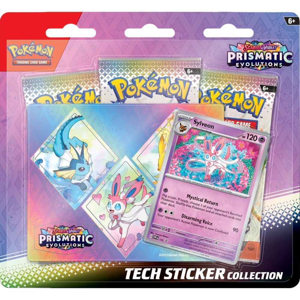 Pokemon Prismatic Evolutions Tech Sticker Collection