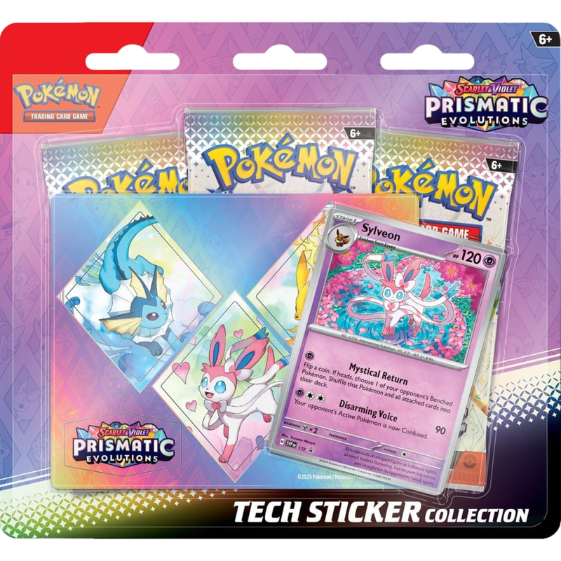 Pokemon Prismatic Evolutions Tech Sticker Collection