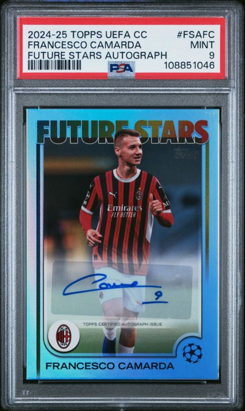 2024-25 Topps UEFA CC Francesco Camarda Future Stars Autograph #FSAFC PSA 9