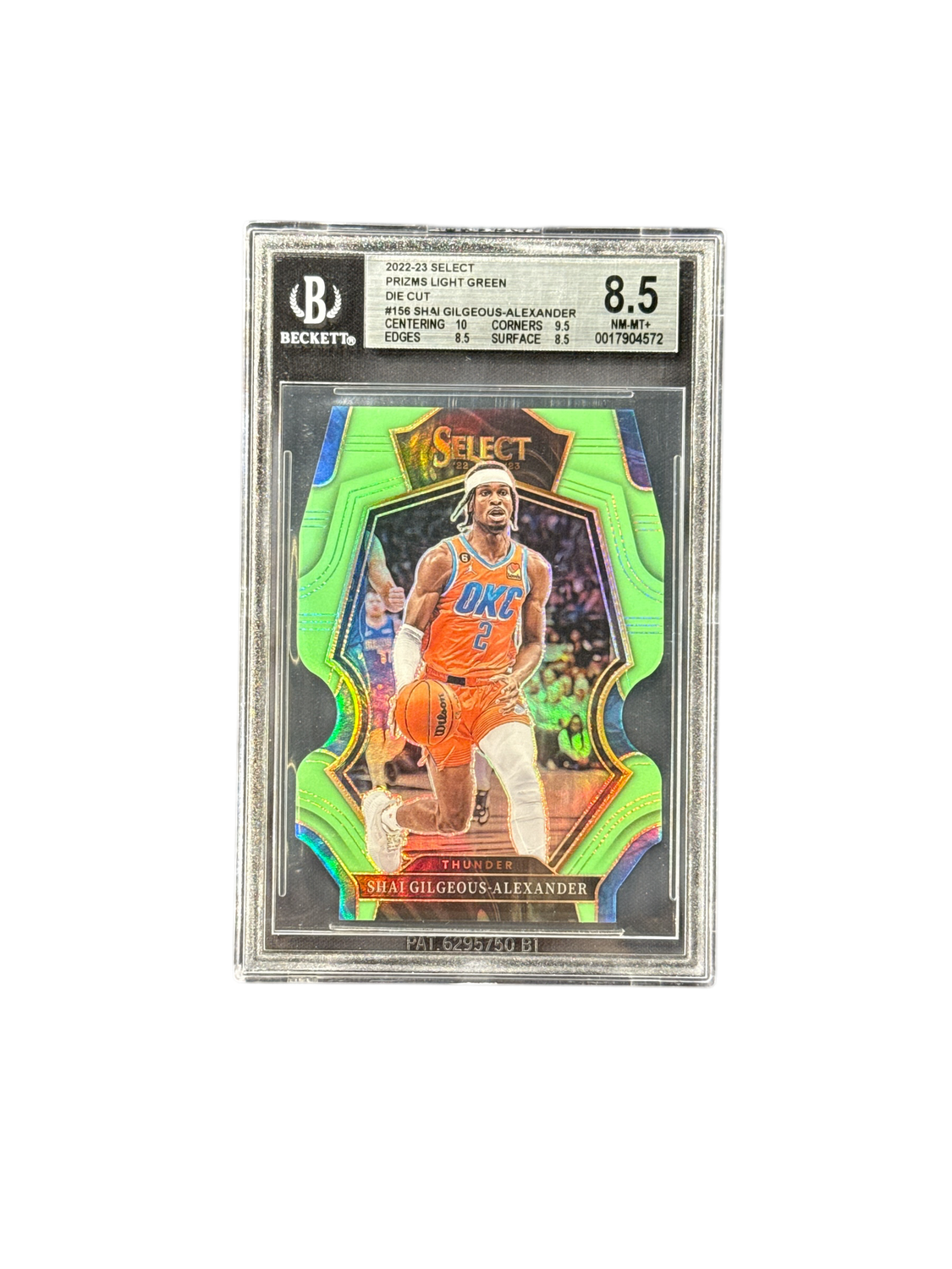 2022-23 Panini Select #156 Shai Gilgeous-Alexander Die Cut Neon Green BGS 8.5