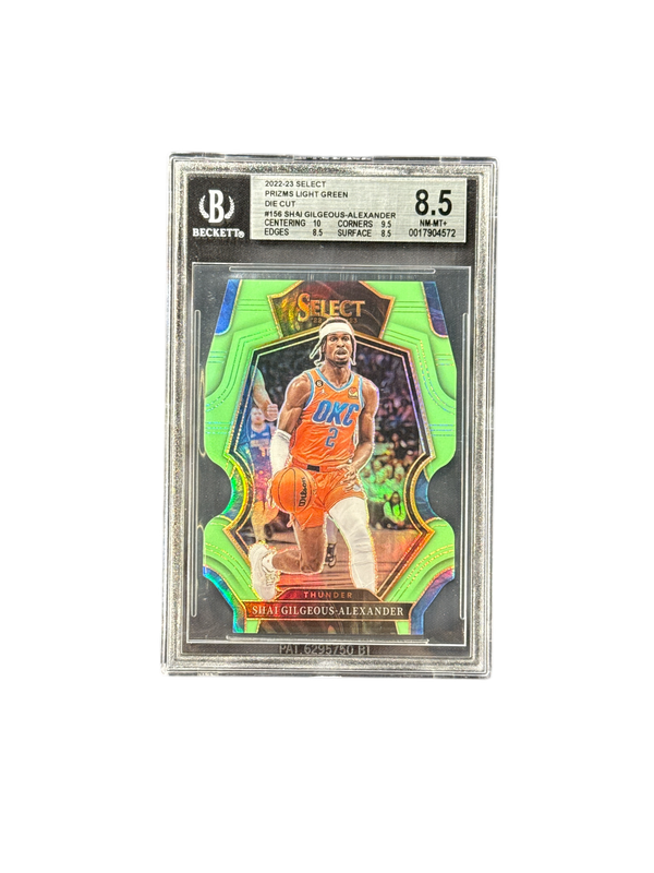 2022-23 Panini Select #156 Shai Gilgeous-Alexander Die Cut Neon Green BGS 8.5