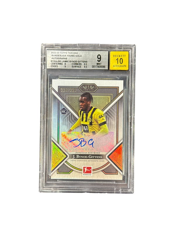 2022-23 Topps Tier One Autographs #YGAJBG Jamie Bynoe-Gittens Gold BGS 9 Auto 10