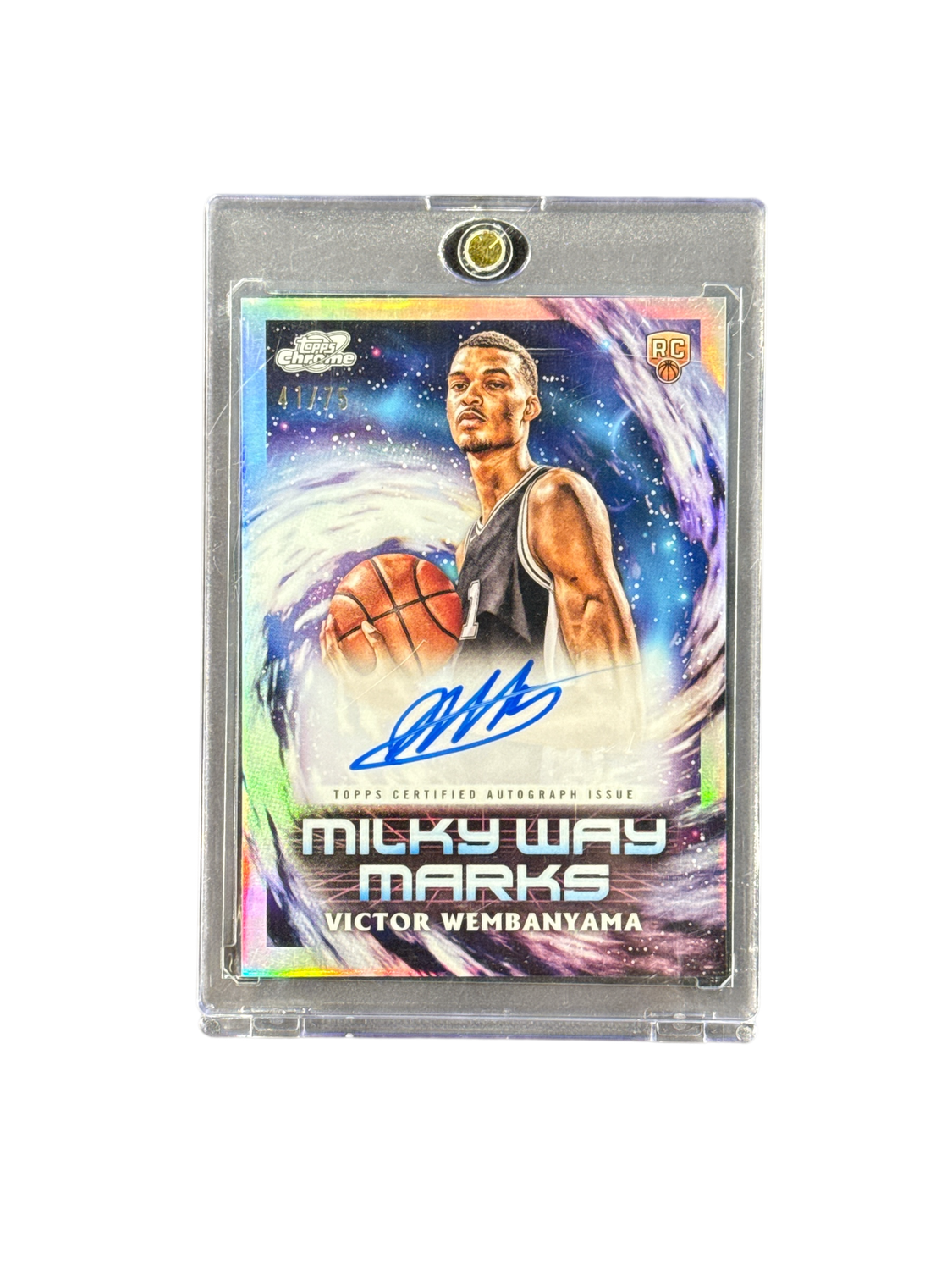 2023/24 Topps Cosmic Chrome Victor Wembanyama Auto Card #MWM-VM 41/75