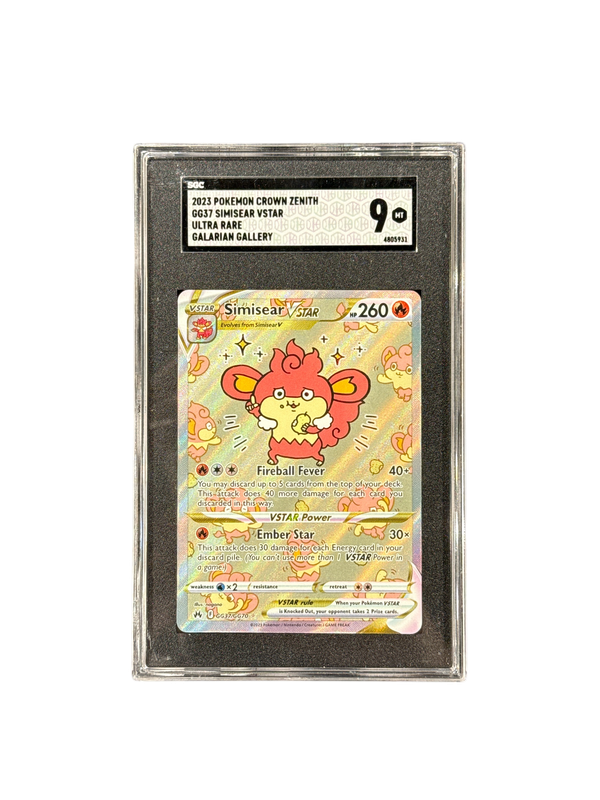 2023 Pokemon Crown Zenith #GG37 Simisear Vstar UR SGC 9