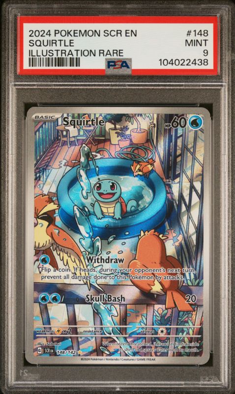 2024 Pokemon SCR EN #148 Squirtle IR PSA 9