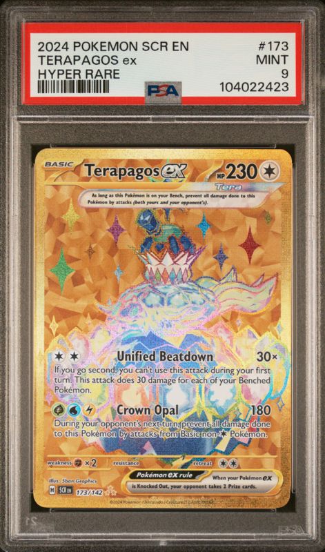 2024 Pokemon SCR EN #173 Terapagos Ex HR PSA 9