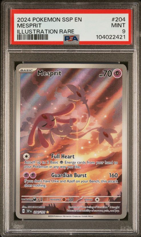 2024 Pokemon SSP EN #204 Mesprit IR PSA 9