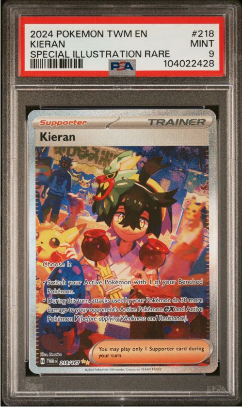 2024 Pokemon TWM EN #218 Kieran SIR PSA 9