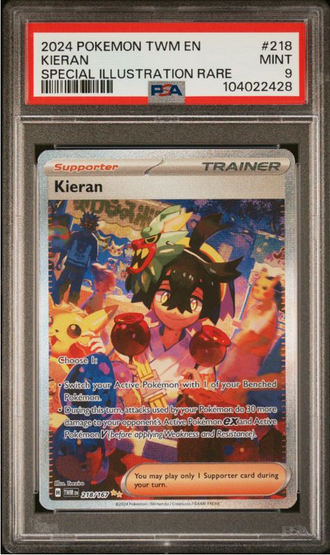 2024 Pokemon TWM EN #218 Kieran SIR PSA 9