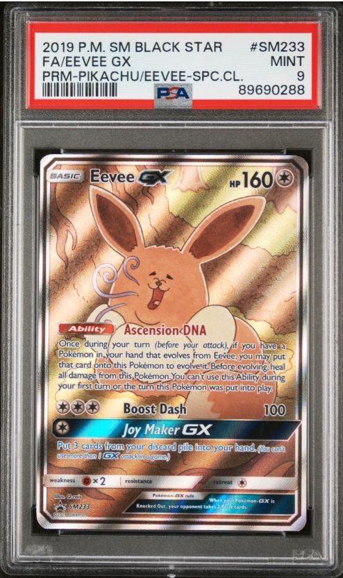 2019 Pokemon SM Black Star Promo #SM233 FA/Eevee Gx PSA 9