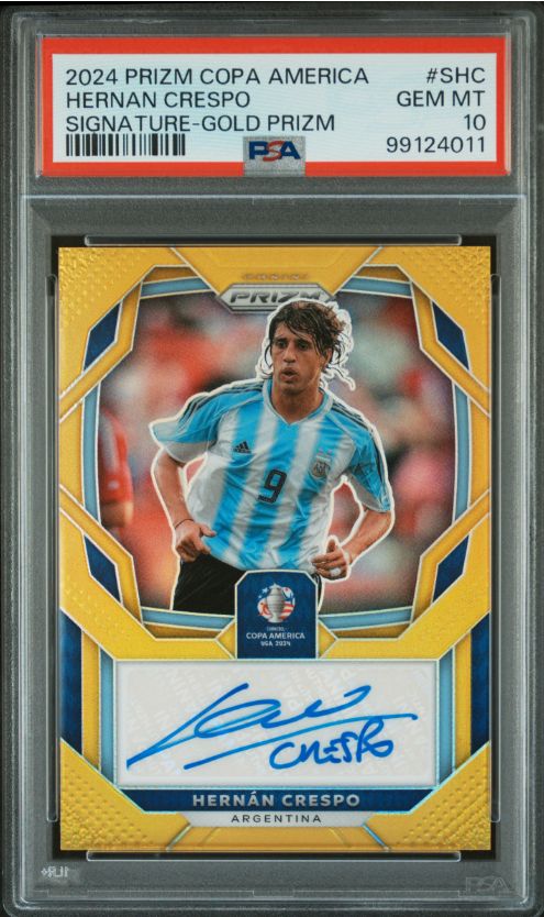 2024 Prizm Copa America Hernan Crespo Signature Gold Prizm #SHC PSA 10
