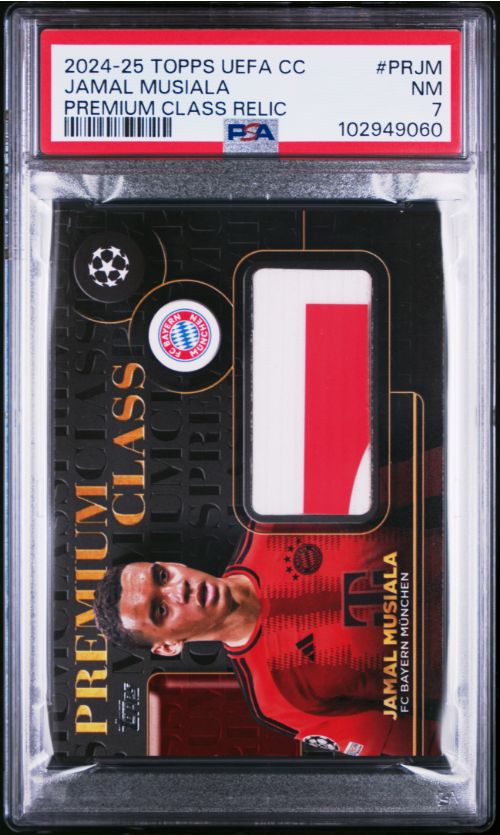2024-25 Topps UEFA CC Jamal Musiala Premium Class Relic #PRJM PSA 7