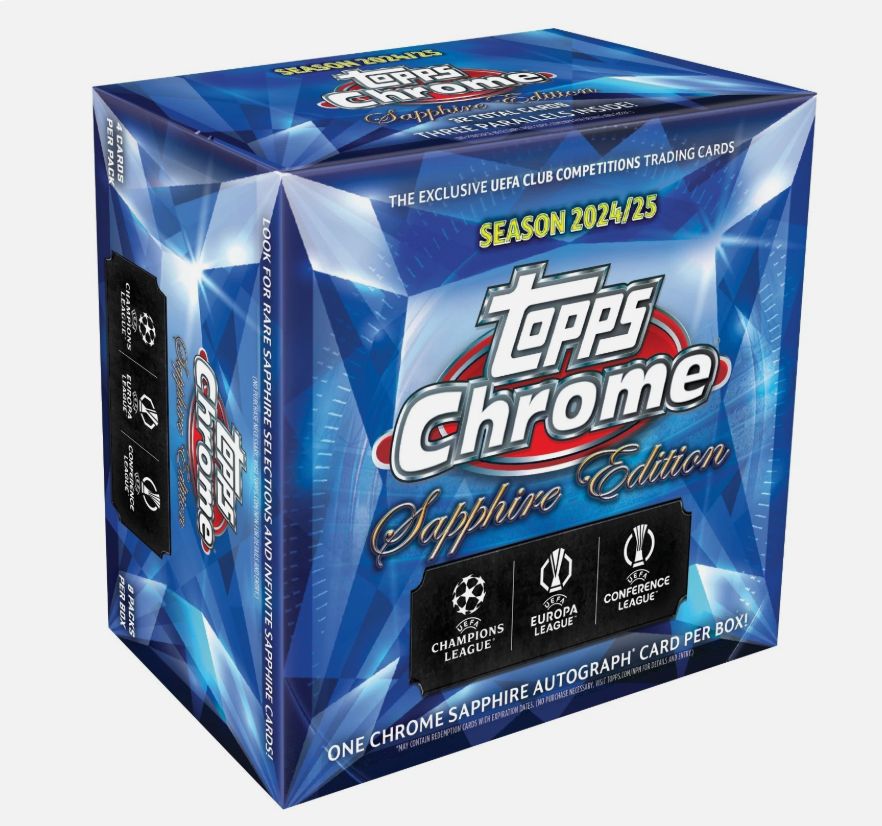 2024-25 Topps Chrome Sapphire UEFA Club Competition Hobby Box