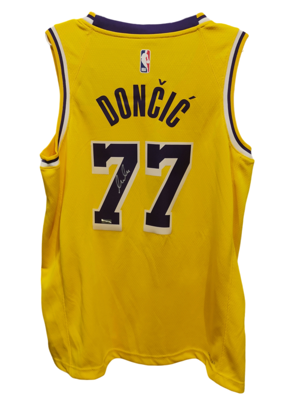 Luka Doncic Signed Gold Los Angeles Lakers Nike Icon Swingman Jersey