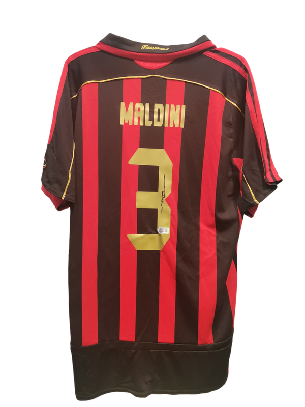 Paolo Maldini #3 AC Milan 06/07 Home Signed Jersey