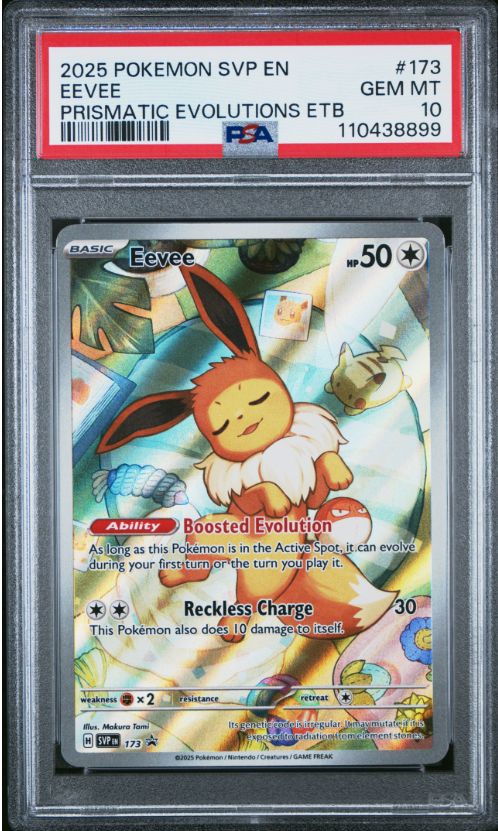 2025 Pokemon SVP En Eevee Prismatic Evolutions ETB #173 PSA 10