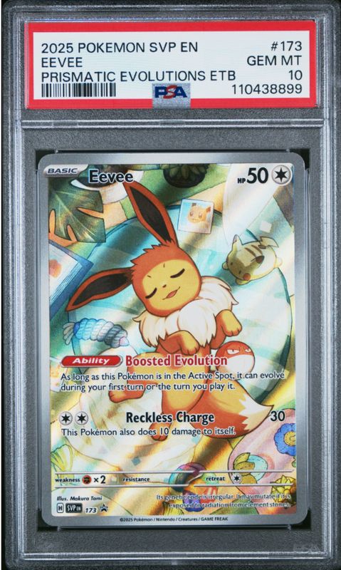 2025 Pokemon SVP En Eevee Prismatic Evolutions ETB #173 PSA 10