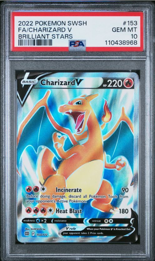 2022 Pokemon SWSH FA/ Charizard V Brilliant Stars #153 PSA 10