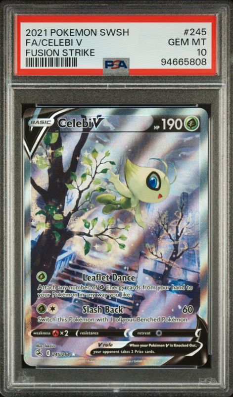 2021 Pokemon SWSH Fa/Celebi V Fusion Strike #245 PSA 10