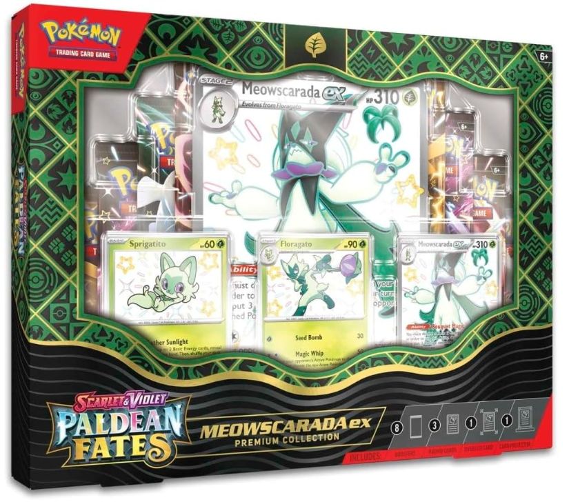 Pokemon TCG SV4.5 Paldean Fates Premium Collection, Colour: Meowscarada Ex (Green)