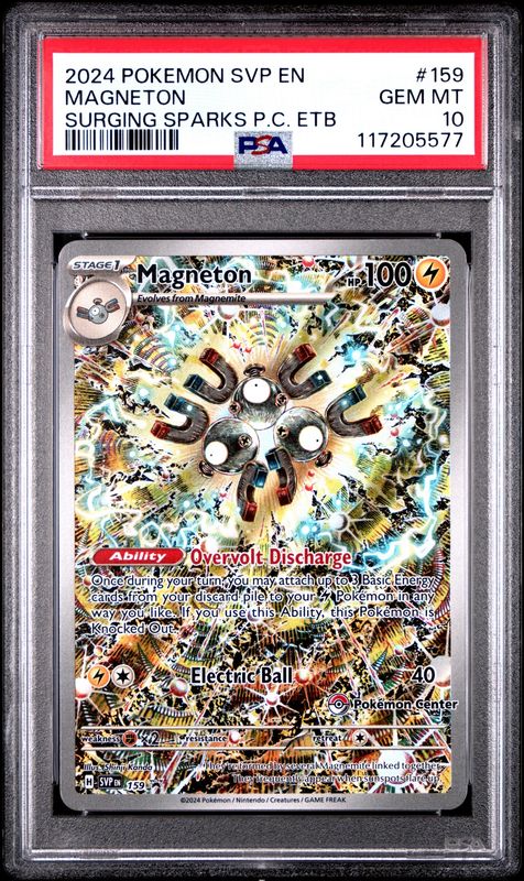 Pokemon 2024 SVP En Magneton Surging Sparks P.C. ETB #159 PSA 10