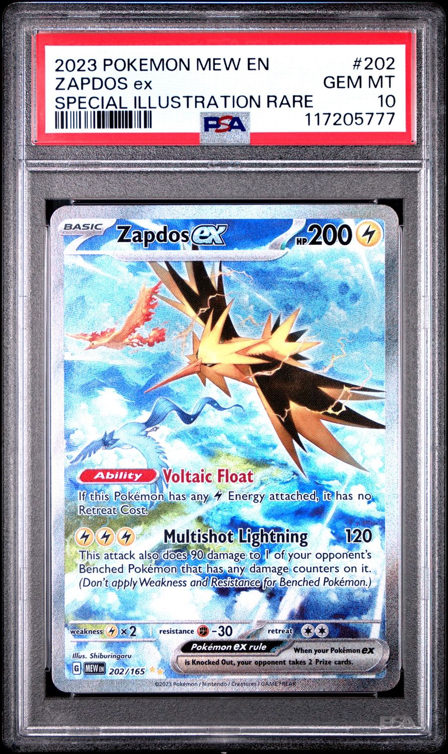 Pokemon 2023  Mew En Zapdos ex Special Illustration Rare #202 PSA 10