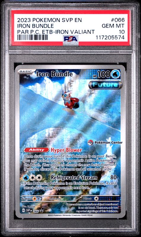 2023 Pokemon SVP En Iron Bundle Par P.C. ETB- Iron Valiant #066 PSA 10