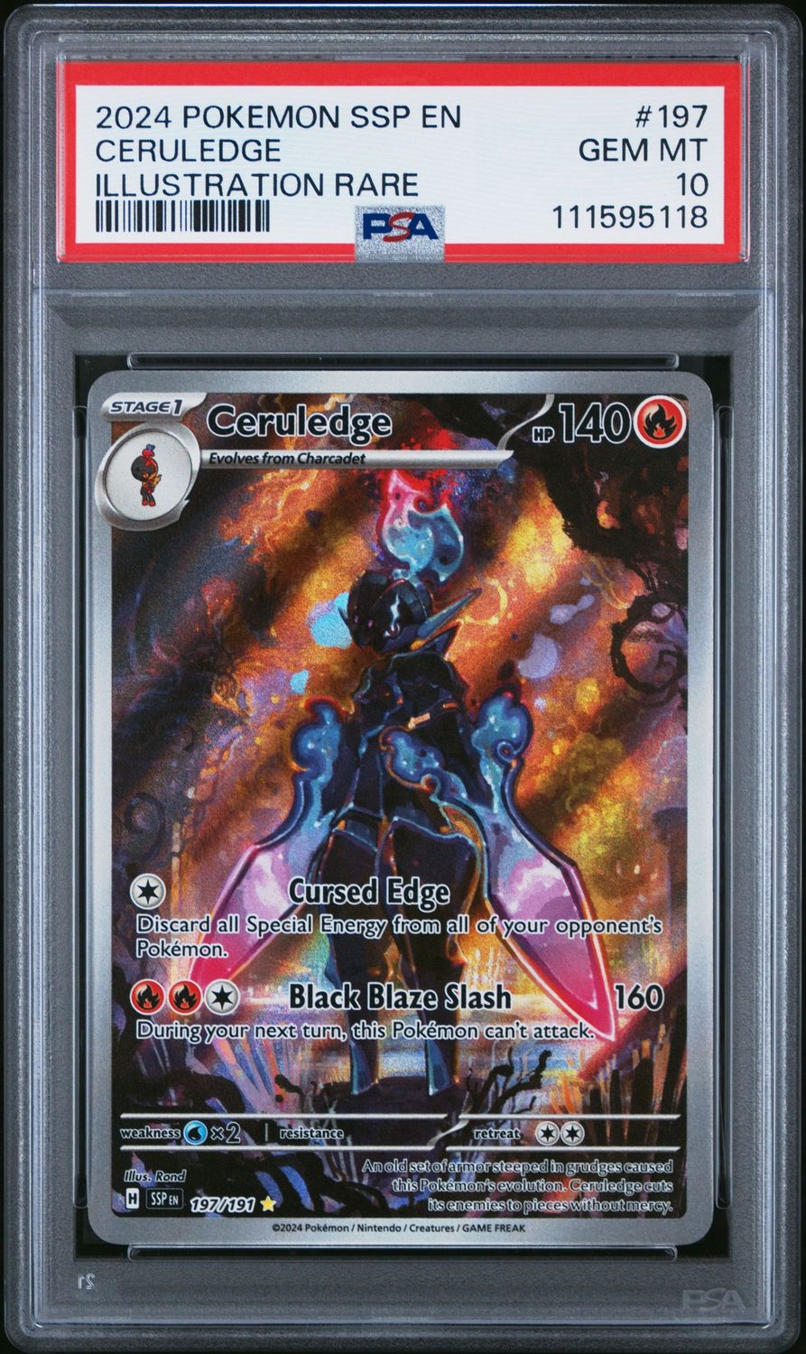 2024 Pokemon SSP En Ceruledge Illustation Rare #197 PSA 10
