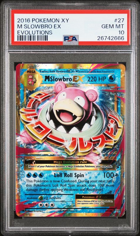 2016 Pokemon XT M Slowbro EX Evolutions #27 PSA 10