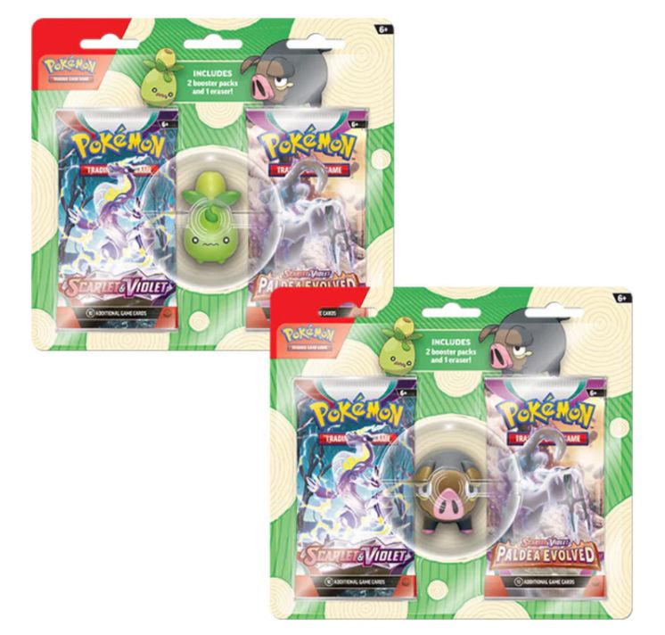Pokemon TCG Back To School Eraser 2PK Blister