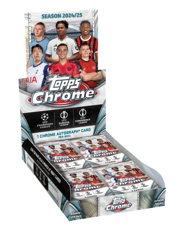 Topps 2024-25 UEFA Club Competitions Chrome Soccer Hobby Box