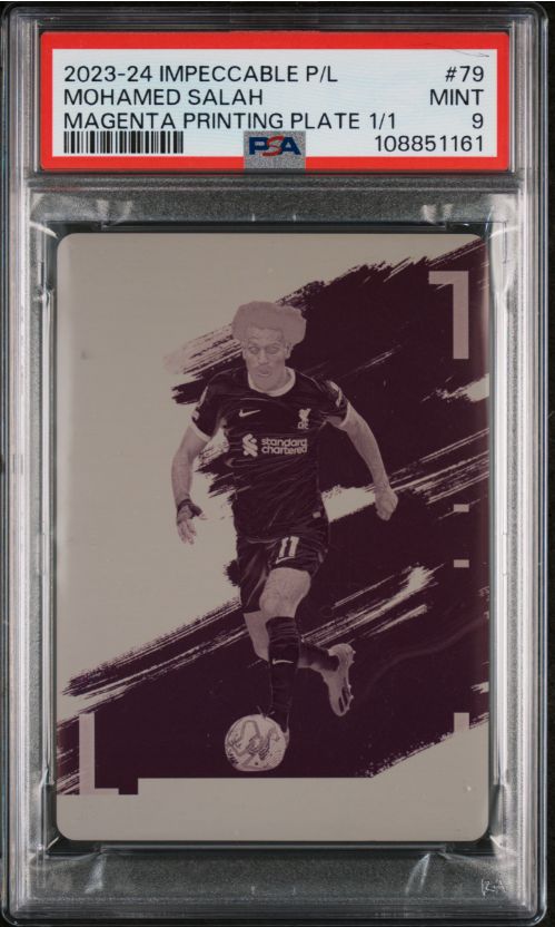 2023-24 Impeccable P/L Mohamed Salah Magenta Printing Plate 1/1 #79 PSA 9