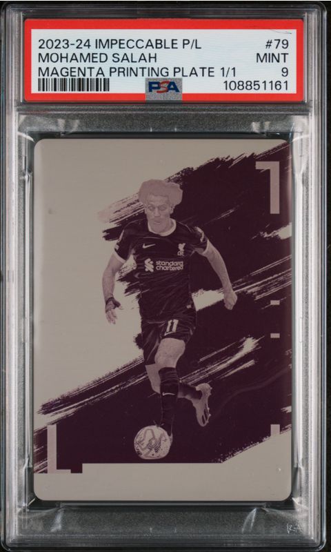 2023-24 Impeccable P/L Mohamed Salah Magenta Printing Plate 1/1 #79 PSA 9
