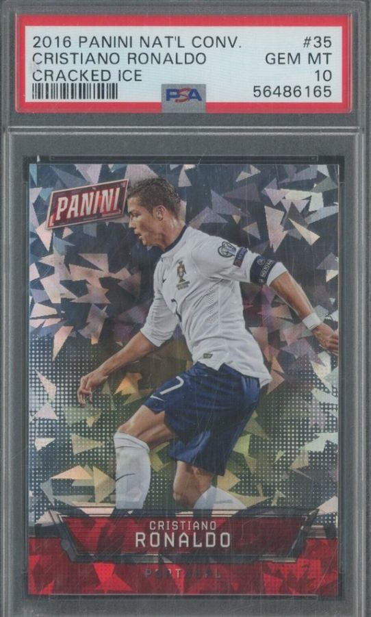 2016 Panini Nat&#39;l Conv. Cristiano Ronaldo Cracked Ice #35 PSA 10