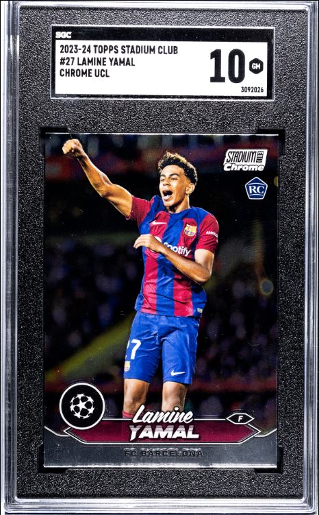 2023-24 Topps Stadium Club #27 Lamine Yamal Chrome UCL SGC 10