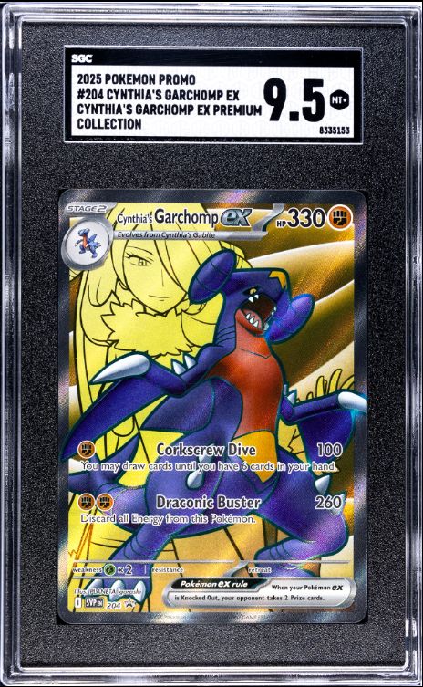 2025 Pokemon Promo #204 Cynthia&#39;s Garchomp Ex Cynthia&#39;s Garchomp Ex Premium Coll. SGC 9.5