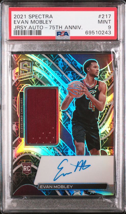 2021 Spectra Evan Mobley Jrsy. Auto - 75th Anniv. #217 PSA 9