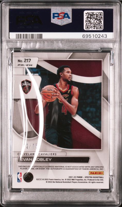 2021 Spectra Evan Mobley Jrsy. Auto - 75th Anniv. #217 PSA 9