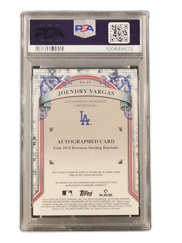 2024 Bowman Sterling Joendry Vargas Prospect Auto- Black Lava #PAJV PSA 9