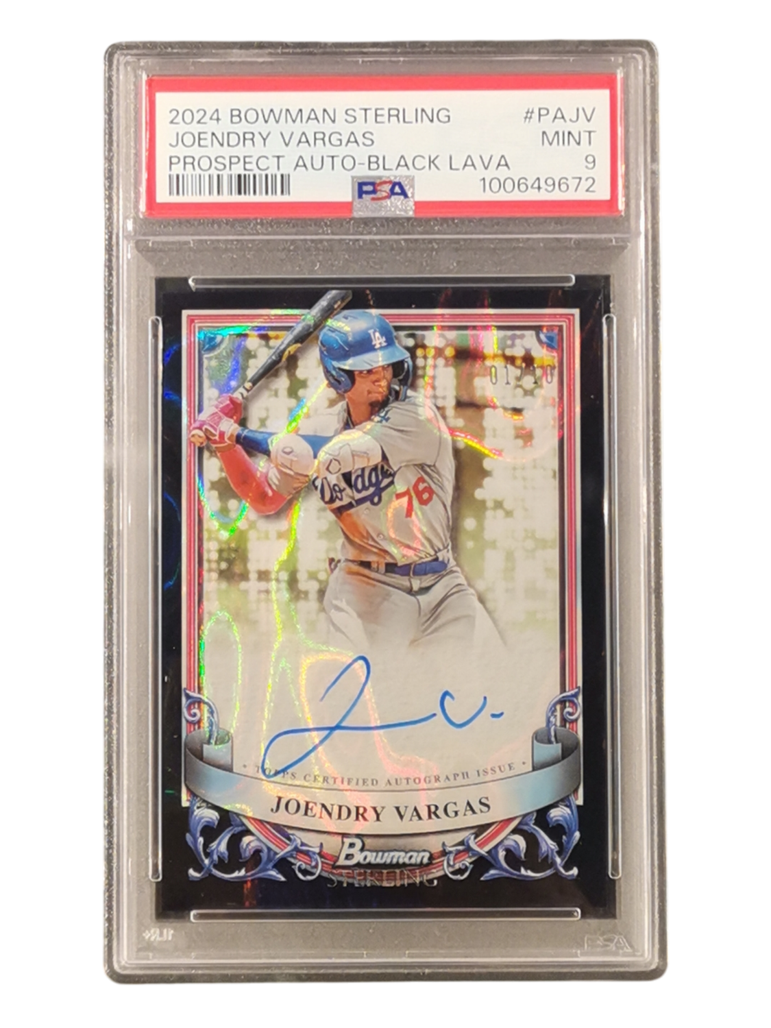 2024 Bowman Sterling Joendry Vargas Prospect Auto- Black Lava #PAJV PSA 9