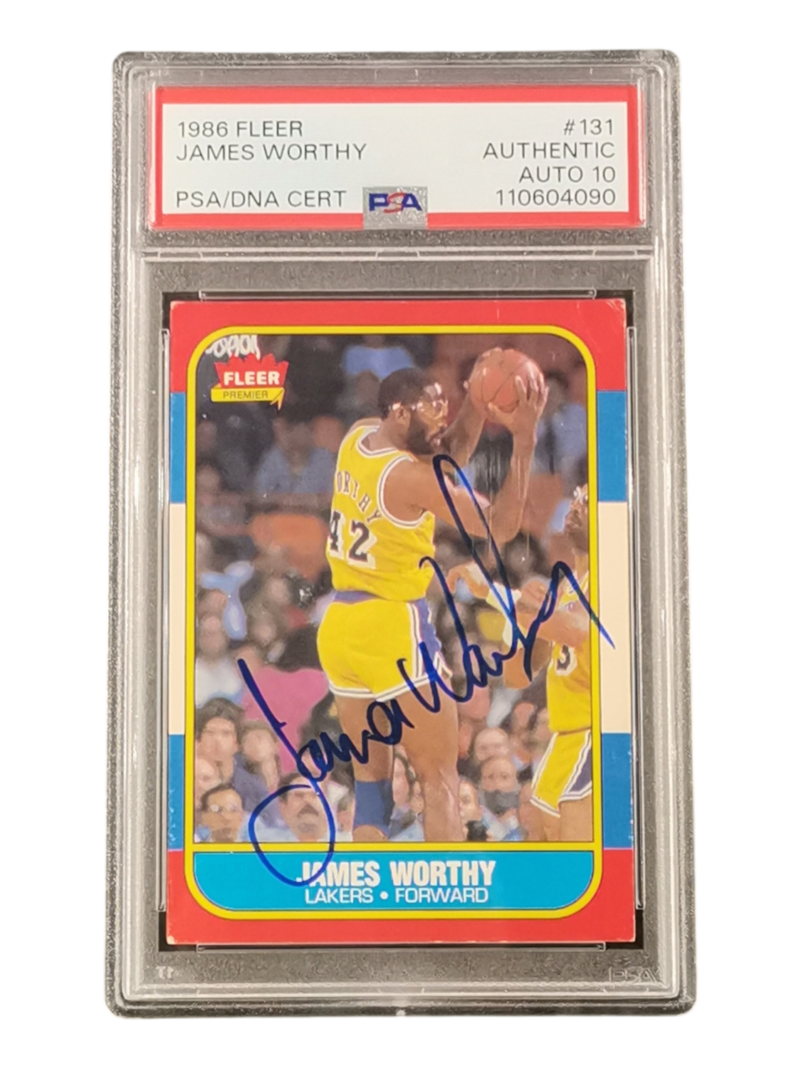 1986 Fleer James Worthy PSA/DNA #131 Auto 10