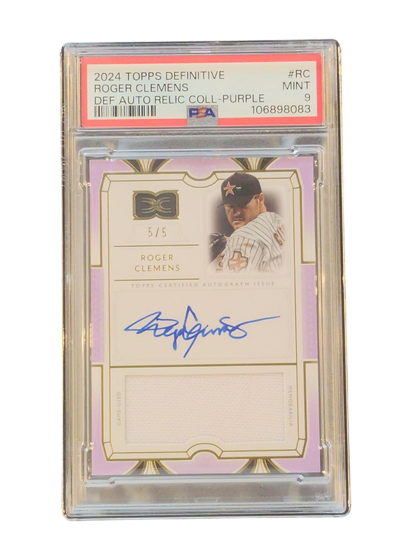 2024 Topps Definitive Roger Clemens Def Auto Relic Coll-Purple #RC PSA 9